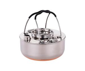 QUXVUIS Caffettiera da esterno, escursionismo, barbecue, fuoco, teiera, realizzata per esperienze all'aria aperta con versamento senza sforzo. Bollitore da campeggio, bollitore