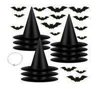 QUXVUIS Cappelli da strega appesi di qualità realizzati in morbido e confortevole tessuto Oxford per aggiungere un tocco spettrale ai cappelli da strega donna, tipo1