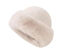 QUXVUIS Cappello da pescatore da donna e da ragazza, accessorio da esterno per un'elegante moda invernale e calore per il tuo inverno, cappello da cosacco da donna in pelliccia, Colore cammello