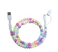 QUXVUIS Cavo di ricarica USB C multiplo con perline di perle, 1 m, ricarica rapida per 16 Pro Max, cavo USB C 2 in 1, colore