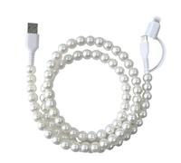 QUXVUIS Cavo per telefono con perline 2 in 1, cavo multi-caricatore da USB-C a telefono, ricarica rapida per Nexus, per caricabatterie per con perline, Perla Bianca