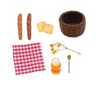 QUXVUIS Cestino per il pane in miniatura per casa delle bambole, in tessuto, per picnic, accessori per casa delle bambole, decorazioni, scene di , regalo per bambini,