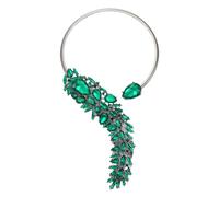 QUXVUIS Collare da donna Girocollo da festa Collana a cerchio scintillante Moda gioielli alla moda Vestire la decorazione del collo Viaggio portatile, Verde