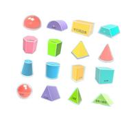 QUXVUIS Concetti matematici Ausili didattici Set di blocchi solidi geometrici Forme multicolori Regalo per giovani studenti Istruzione Forme multicolori Blocchi Giocattoli