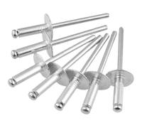 QUXVUIS Confezione da 100, rivetti ciechi grandi, elastici a testa bombata in alluminio da mm per attrezzature per macchinari a motore, selvicoltura/giardino, bianco-argento, 3.2 * 7 (supporto 100)