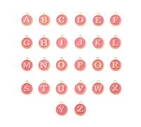 QUXVUIS Confezione da 26 ciondoli con lettere dalla A alla Z che fanno risultati Ciondolo appeso a mano Bracciale in lega piatta con ciondolo in lega, Vino rosso