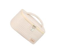 QUXVUIS Conserva gli elementi essenziali con stile con un'elegante borsa per cosmetici Borsa per cosmetici comoda e pratica per donne Organizzatore di trucchi, Bianco crema