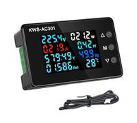 QUXVUIS Contatore elettrico a cablaggio diviso con display chiaro e facile da leggere per misurazioni di tensione, corrente, potenza ed energia. Voltmetro, amperometro digitale,