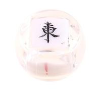QUXVUIS Dadi multi-lato, dadi cinesi per Mahjong, eccezionali in acrilico per giochi di società, aumentano il divertimento per ogni incontro, tessere per, bianco trasparente, 4.35 cm