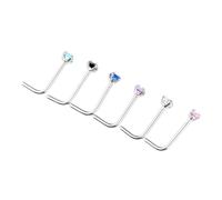QUXVUIS Elegante barra per naso piegato perno per naso curvo Anello per piercing alla moda disponibile in sei colori per look unici Gioielli per piercing Gioielli per il corpo a