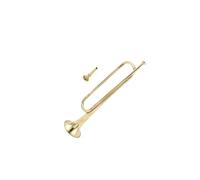 QUXVUIS Elegante tromba in ottone con tromba in Do bemolle lucidata, da ricognizione per anniversari, celebrazioni ed eventi, soffiaggio portatile ottone Do bemolle