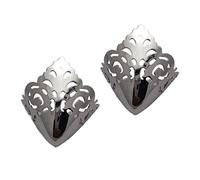 QUXVUIS Eleganti e resistenti tacchi alti con punta protettiva, accessori eleganti in metallo per scarpe, design unici per donne, puntali con tacchi alti alla moda, copri-punta, argento, 32 cmx38 mm