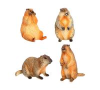 QUXVUIS Figure di animali realistici, modelli di marmotte, giocattoli, decorazioni per la casa, idee regalo ed educative per far sentire il fascino dei Set statue animali simulati, sculture