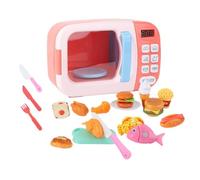 QUXVUIS Giocattoli da cucina per bambine, divertenti mini giocattoli da cucina interattivi per bambini, accessori per cucinare al microonde per un gioco , Rosa , 31 pezzi