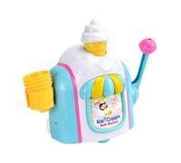 QUXVUIS Giocattolo da bagno per bambini a forma di gelato, gioco interattivo, forte aspirazione, multifunzionale, creazione di bolle, paese delle meraviglie per bambini,