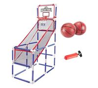 QUXVUIS Gioco arcade da basket per bambini, divertente esperienza sportiva da interno e da esterno, altezza regolabile, regalo di compleanno per ragazzi, kit , 2 palline
