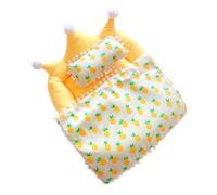 QUXVUIS Kit di mobili per mini bambole, letto con cuscino e coperta, mobili per casa delle bambole in poliestere da 20 cm per camera da letto, set da tre , digitare+1