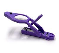 QUXVUIS Lente di ingrandimento con luce LED illuminata e ingrandita, tagliaunghie per un taglio rapido e semplice, lente di ingrandimento a LED, viola