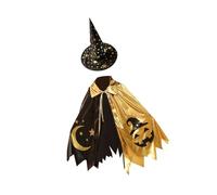 QUXVUIS Mantello leggero per Halloween e mantello con cappuccio per cosplay con cappello per avventure magiche con colorati temi di carnevale, cappello per travestimenti e giochi