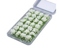 QUXVUIS Mini modello di architettura vegetale, scena con ciuffi d'cespugliosa, accessori per paesaggi fai da te, modelli di giardini delle fate e mini, Bianco, 8mm-10mm