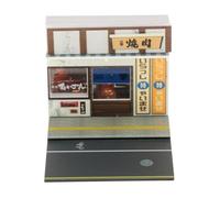 QUXVUIS Modelli di auto con layout di scenari stradali, dettagli ed effetti luce a LED, da esporre come piccolo ornamento. Il modello mini edificio è realizzato con materiali, Ristorante barbecue