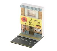 QUXVUIS Modelli di auto con layout di scenari stradali, dettagli ed effetti luce a LED, da esporre come piccolo ornamento. Il modello mini edificio è realizzato con materiali, Negozio sushi