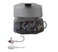 QUXVUIS Nuove sfide di pesca con il set di esche artificiali con amo da testa, dotato ami affilati e soluzioni efficaci per la conservazione delle esche. Set artificiali con amo da testa/jig /