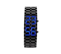 QUXVUIS Orologio da uomo Per Lava LED Accessorio di moda Bracciale Amicizia Stile retrò Orologio da polso polso a mano Decorazione a catena in acciaio pieno, Luce blu
