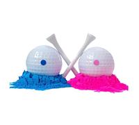 QUXVUIS Palline da golf per rivelare il sesso del bambino, con dimensioni e segni per attività di celebrazione memorabili per la rivelazione del sesso. Il set include 2 palline