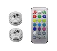 QUXVUIS Piede di controllo remoto della luce ambientale a LED wireless con batteria Lampada colorata impermeabile Vaso per acquario Decorazione, 2 luci