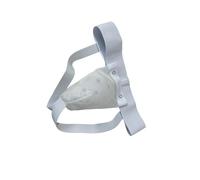 QUXVUIS Protezione per l'inguine da Taekwondo, boxe, donna, uomo, karate, coppa protettiva e fascia elastica, protezione per il cavallo, fascia elastica e adesiva per l'inguine, Bianco, L