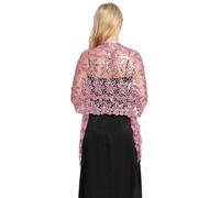 QUXVUIS Sciarpa ricamata da donna Abito da leggero Scialle Moda Scialli sposa con paillettes Scialli per abiti donna, Rosa, Sopra 175 cm