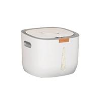 QUXVUIS Secchio per il riso Interruttore a un pulsante per un recupero più rapido Tipo di pressa in ABS Contenitore per la conservazione del riso Barattolo sigillato Non, Bianco setoso, 5 kg