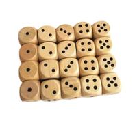 QUXVUIS Set di dadi in legno a sei facce standard da 2 cm a 6 facce per giochi da tavolo, giochi di ruolo, bomboniere e tavolo divertenti 20 mm con numeri per set
