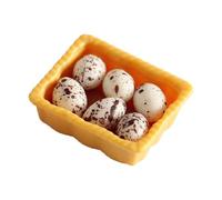 QUXVUIS Set di giocattoli creativi in miniatura per alimenti, modelli di uova per case delle bambole in resina per ispirare la creatività dei bambini.