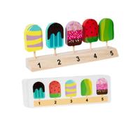 QUXVUIS Set di giocattoli in legno per bambini, include cibo realistico per giochi di ruolo che stimola la creatività in modi divertenti. Set giocattoli realistici. ruolo, Ghiacciolo, 21.7x4x9cm