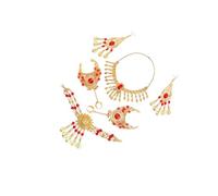 QUXVUIS Set di gioielli con orecchini e clip per danza del ventre, collana, catena per mano, accessori eccellenti per le prestazioni per ballerine del ventre, gancio per danza,
