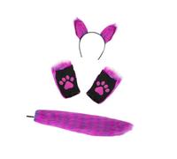 QUXVUIS Set di orecchie e coda di animali per adulti e bambini, con morbido peluche e usi versatili. La coda è lunga 38 cm. Set orecchie in peluche e fascia per capelli. Accessorio per costume.