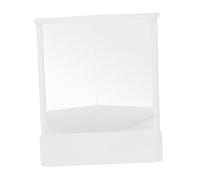 QUXVUIS Specchio per il trucco non reversibile, specchio da tavolo per il trucco, supporto per immagini accurate, cura personale, vero aiuto per vero non reversibile indipendente, bianco, 23x19 cm