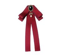 QUXVUIS Spilla con fiocco di nastro squisita adatta a tutti gli eventi, accessori sofisticati che trasformano le scelte di moda delle donne, accessori per abiti da cocktail di, Rosso, 11.5x24 cm