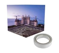 QUXVUIS Squisito organizzatore di fondali in Per scala 1/12 per esposizione di scene action figure e decorazione layout diorama in miniatura per parcheggio auto e layout diorama, Castello,