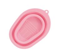 QUXVUIS Tappetino per la pulizia dei pennelli per il trucco Pennelli per cosmetici Ciotola per lavare il soffio di spugna per trucco portatile per bagno del dormitorio domestico, Rosa