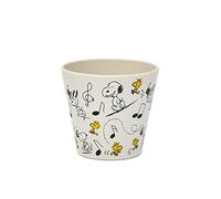 Quy cup Espresso - 100% Design Italiano Realizzata in R-pet (Recycled Pet) per uso alimentare Tazzina da 90 ml (coperchio non incluso) /0% di bisfenolo-A e melamina (SNOOPY, MUSICA)