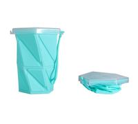 QUYBSGWJ Bottiglie D'acqua Pieghevoli in Silicone Leggero Eco-Friendly Riutilizzabile Tazza A Tenuta Stagna,Blu,9 * 9 * 10.5 cm