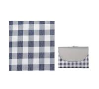 QUYBSGWJ Coperta Da Campeggio Pieghevole Classica A Quadri, Grande, Portatile, Tutto in Uno Con Stoccaggio E Materassino Impermeabile,Dark blue,100 * 150cm