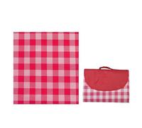 QUYBSGWJ Coperta Da Campeggio Pieghevole Classica A Quadri, Grande, Portatile, Tutto in Uno Con Stoccaggio E Materassino Impermeabile,Rosso,100 * 150cm