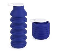 QUYBSGWJ Tazza Da Caffè in Silicone Riutilizzabile Bottiglia D'acqua Pieghevole Tazza Sportiva Portatile A Prova Di Perdite in Tinta Unita 600 Ml,Royal blue,8.8 * 7.5 * 21 cm
