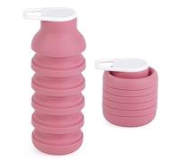 QUYBSGWJ Tazza Da Caffè in Silicone Riutilizzabile Bottiglia D'acqua Pieghevole Tazza Sportiva Portatile A Prova Di Perdite in Tinta Unita 600 Ml,Pastel gray,8.8 * 7.5 * 21 cm