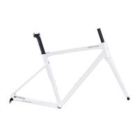 QUYCOIU 45/48/51/54Cm Telaio per Bici Strada Carbonio 700C Freni A Disco Perni Passanti Forcella Fibra di Carbonio Telaio Lega Alluminio F12*100 Mm R12*142 Mm BB68 Mm(White,48cm)