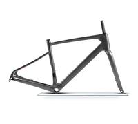 QUYCOIU 45Cm/48Cm/51Cm/54Cm Freni A Disco Perno Passante Telaio da Strada Fibra Carbonio 700C Telai Bici Fuoristrada/Gravel F 12x100 Mm R 12x142 Mm Passaggio Cavi Interno(Gray,45cm)
